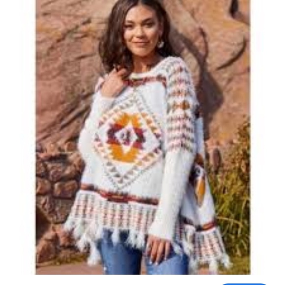 Aztec Native American southwestern oversized sweater - Picture 1 of 6